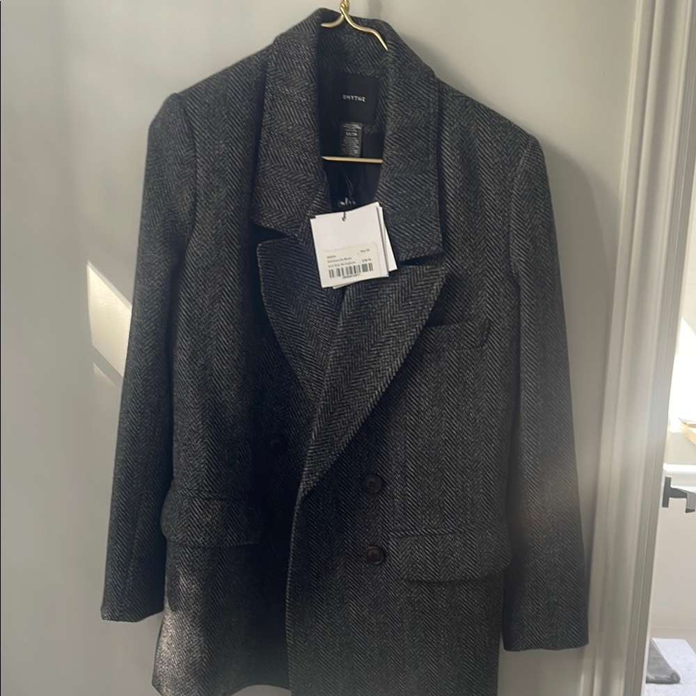Wilfred Dark Gray Herringbone Blazer